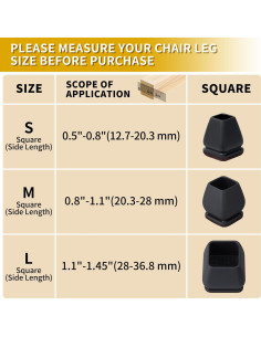Ezprotekt 24 Protectores de Suelo de Silicona para Patas Cuadradas 2