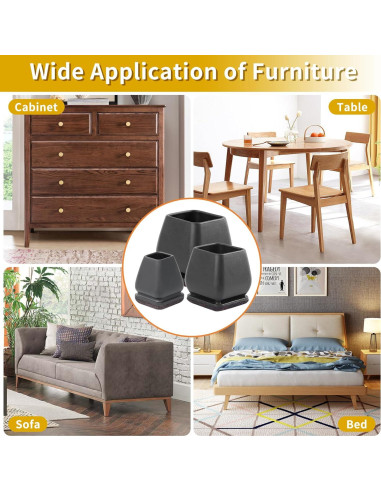 Ezprotekt 24 Protectores de Suelo de Silicona para Patas Cuadradas