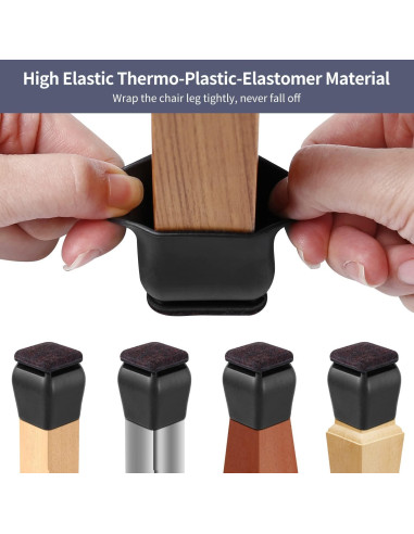 Ezprotekt 24 Protectores de Suelo de Silicona para Patas Cuadradas