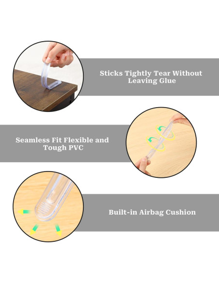 Protector de Pared de Silla MOZEAT LENS - 6 Bumpers Transparentes de PVC