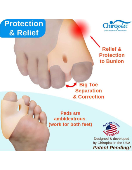 Corrector de Juanetes Chiroplax - Almohadillas de Gel Grande