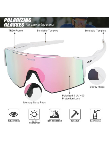 Gafas de sol deportivas ZEMFAY UV400 ligeras y cómodas