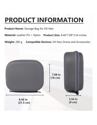 Bolsa de Almacenamiento para Drone DJI Neo - Funda Dura Gris