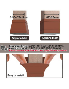 24 Protectores de Suelo de Silicona Cuadrados Uukyttrium 2.45-2.59cm 2