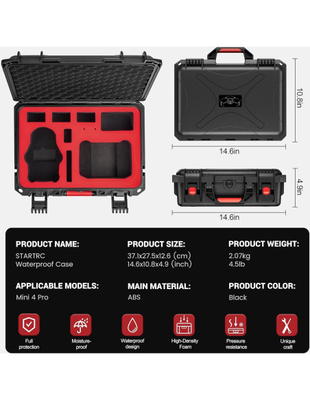 Funda Dura Impermeable STARTRC para DJI Mini 3 Pro y 4