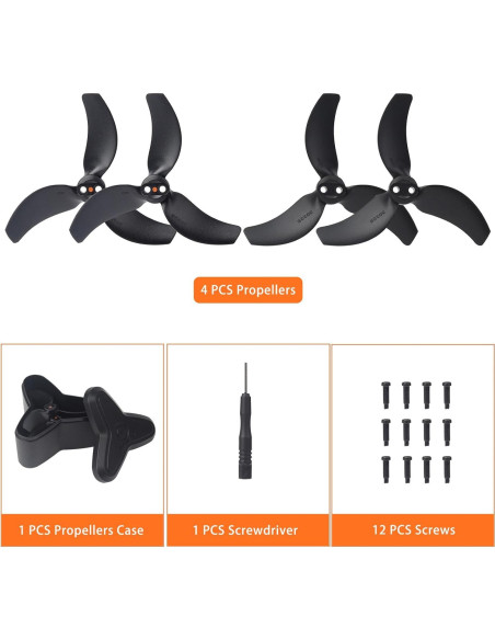 4 Hélices 3032S para Dron DJI Avata 2 + Estuche de Almacenamiento