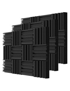 Paneles Acústicos TroyStudio 36 Pcs 30.48x30.48 cm Negro