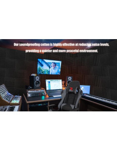 Paquete de 50 Paneles Acústicos 30x30 cm Espuma Aislante Negra 2