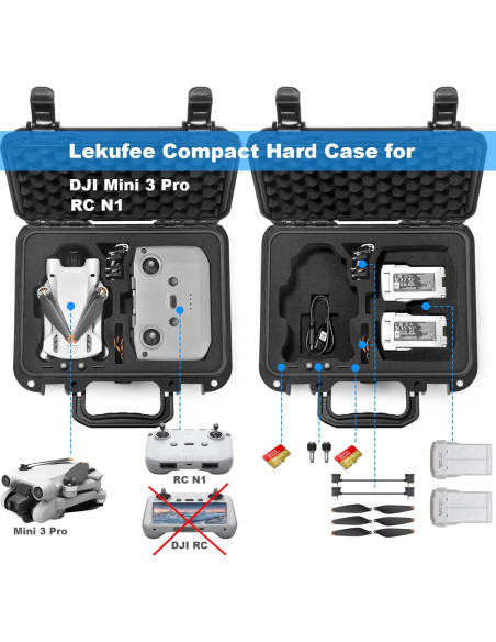 Caja Dura Impermeable Lekufee para Accesorios DJI Mini 3 Pro
