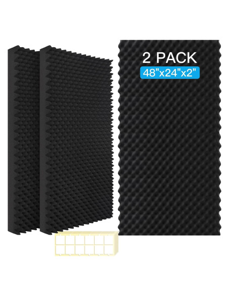 Paquete de 2 Paneles Acústicos YHYGHXFR 121x61x5 cm Ignífugos