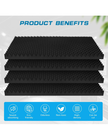 Paquete de 2 Paneles Acústicos YHYGHXFR 121x61x5 cm Ignífugos