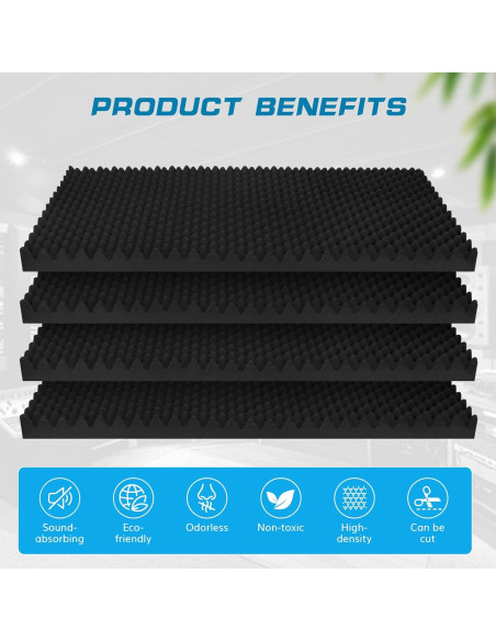 Paquete de 2 Paneles Acústicos YHYGHXFR 121x61x5 cm Ignífugos