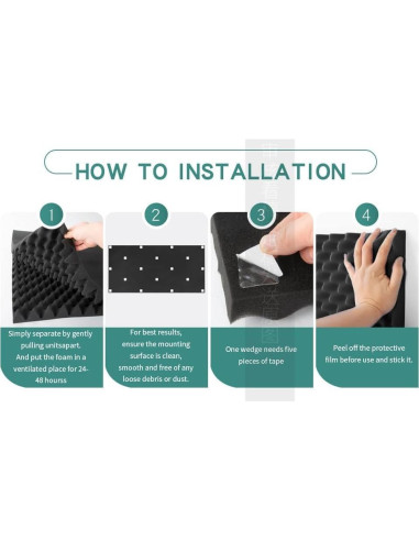 Paquete de 2 Paneles Acústicos YHYGHXFR 121x61x5 cm Ignífugos