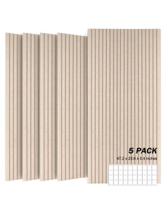 Paquete de 5 Paneles Acústicos Fieltro 120x60 cm Camello Profundo