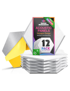 Paneles Acústicos Hexagonales Autoadhesivos Sonic Acoustics 12 Pzas