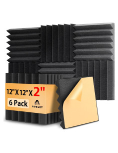 Paquete de 6 Paneles Acústicos Adhesivos 30.48x30.48cm