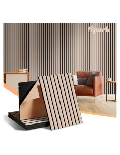 Paquete de 6 Paneles Acústicos Autoadhesivos Camel 40x30 cm