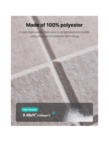 Paquete de 12 Paneles Acústicos Aislantes Soundsbay Beige