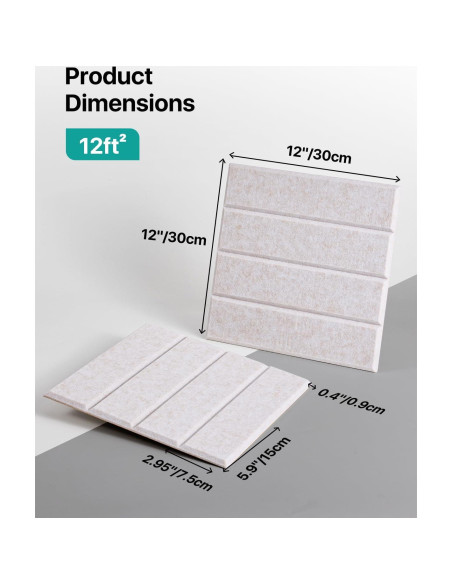 Paquete de 12 Paneles Acústicos Aislantes Soundsbay Beige