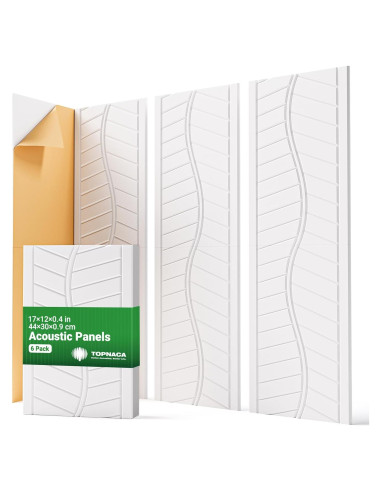 Paneles Aislantes de Sonido Topnaca 6 Piezas 43x30cm Blanco