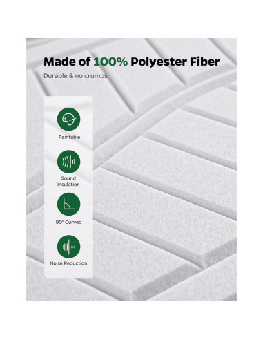 Paneles Aislantes de Sonido Topnaca 6 Piezas 43x30cm Blanco