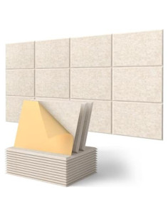 Paneles Acústicos Kuchoow Beige 12 Unidades 40.64x30.48cm