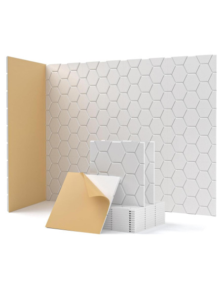 Paquete de 12 Paneles Acústicos Autoadhesivos 30.48 cm Blanco