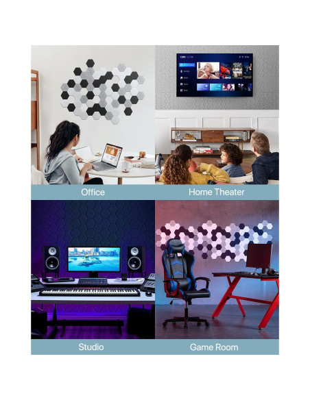 Paquete de 12 Paneles Acústicos Autoadhesivos 30.48 cm Blanco