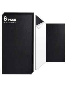 Paquete de 6 Paneles Acústicos Keemute 120x60 cm Aislantes Negro