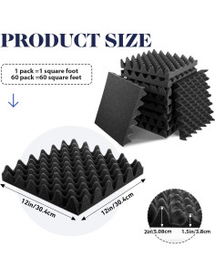 Paneles Acústicos Pangda 36 Piezas 30x30x5 cm Aislantes 2