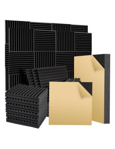 Paquete de 36 Paneles de Espuma Acústica 30x30 cm Negro