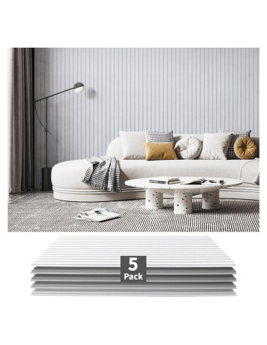 Paneles Acústicos Art3dwall 5 Pack 120x60 cm Aislantes Blancos