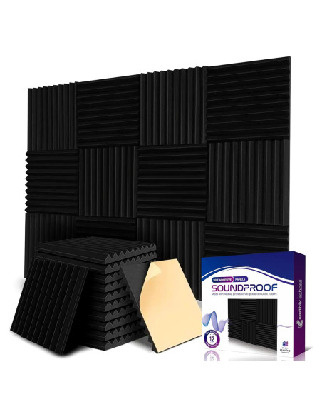 Paneles Aislantes Acústicos Autoadhesivos 12 Piezas 5x30 cm Paneles Aislantes Acústicos Autoadhesivos 12 Piezas 5x30 cm