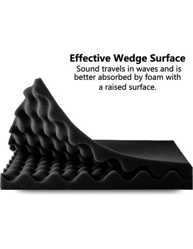 Paneles Acústicos Autoadhesivos Ovalados Negros - 12 Piezas 30.48x30.48 cm