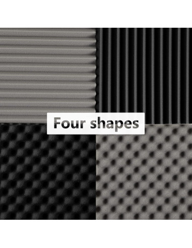 Paneles Acústicos Autoadhesivos Ovalados Negros - 12 Piezas 30.48x30.48 cm