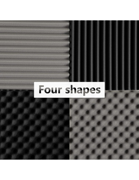 Paneles Acústicos Autoadhesivos Ovalados Negros - 12 Piezas 30.48x30.48 cm