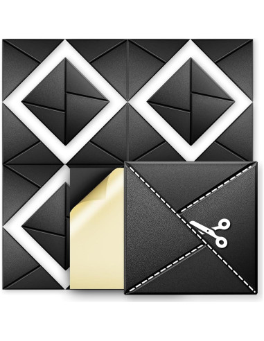 Paquete de 24 Paneles Acústicos Autoadhesivos 30.48x30.48cm - Espuma Aislante de Sonido