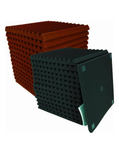 52 Paneles Acústicos Espuma Aislante Sonido 30x30cm Negro/Burdeos