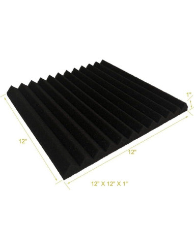 52 Paneles Acústicos Espuma Aislante Sonido 30x30cm Negro/Burdeos