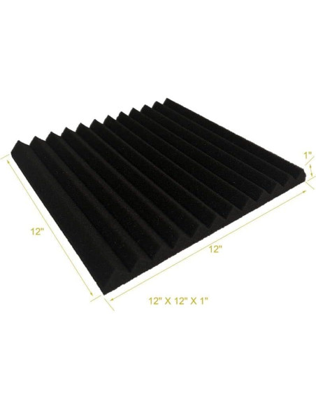 52 Paneles Acústicos Espuma Aislante Sonido 30x30cm Negro/Burdeos