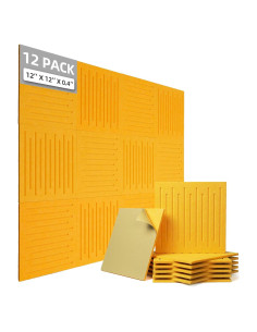 Paquete de 12 Paneles Acústicos KOIGO Amarillo Naranja 30.48 cm