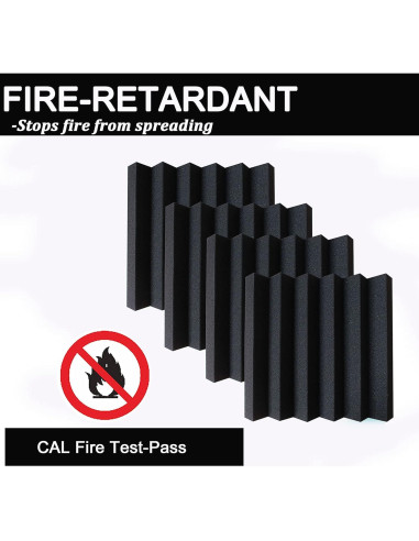 Paquete de 24 Paneles Acústicos KTOESHEO 30.48x30.48cm Negro