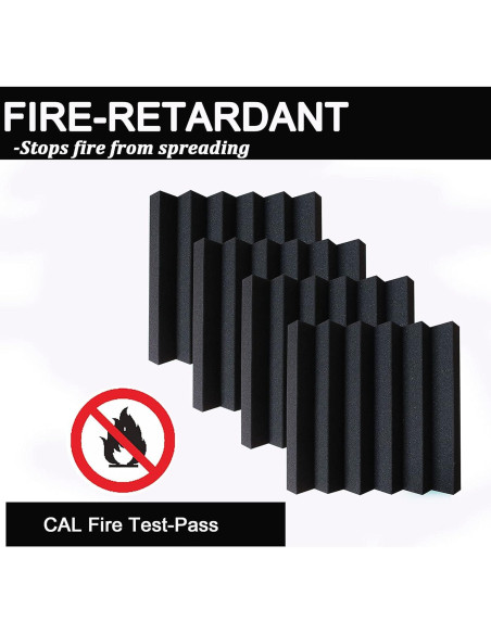 Paquete de 24 Paneles Acústicos KTOESHEO 30.48x30.48cm Negro