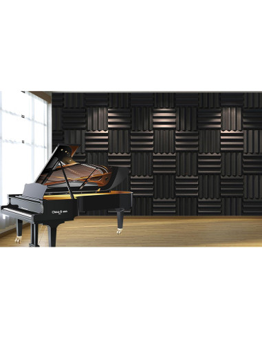 Paquete de 24 Paneles Acústicos KTOESHEO 30.48x30.48cm Negro