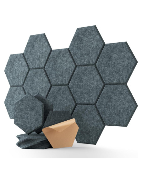 Paneles Acústicos Soundsbay 12 Piezas 30.48x25.4cm Gris Oscuro