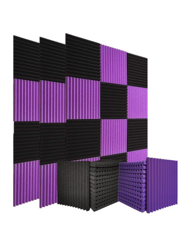 52 Paneles de Espuma Acústica 30x30x2.5cm Aislamiento Sonoro