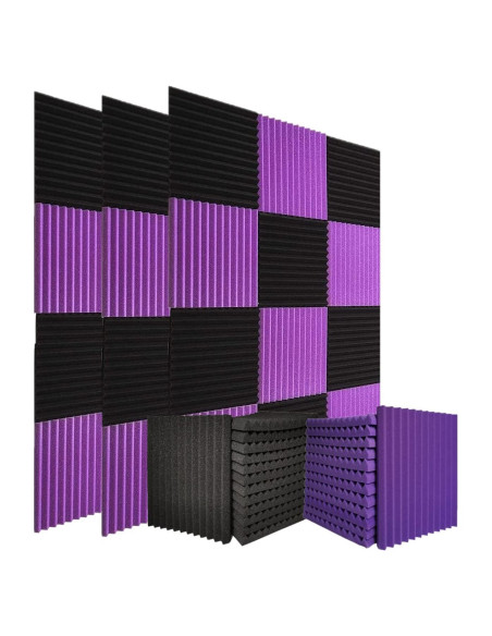 52 Paneles de Espuma Acústica 30x30x2.5cm Aislamiento Sonoro