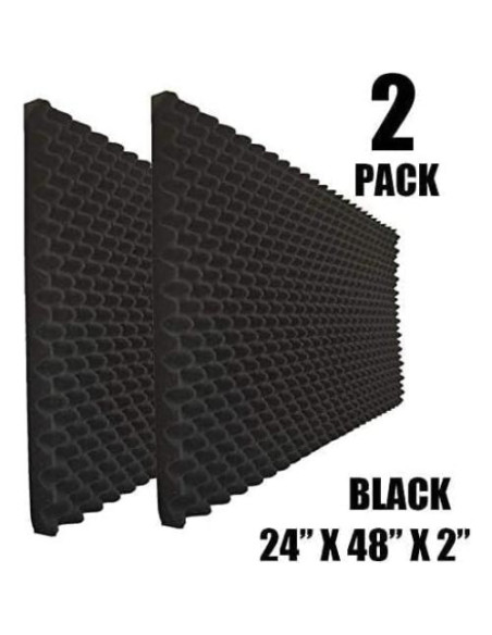Paneles Acústicos de Espuma 2Pack 61x122cm Negro Aislante