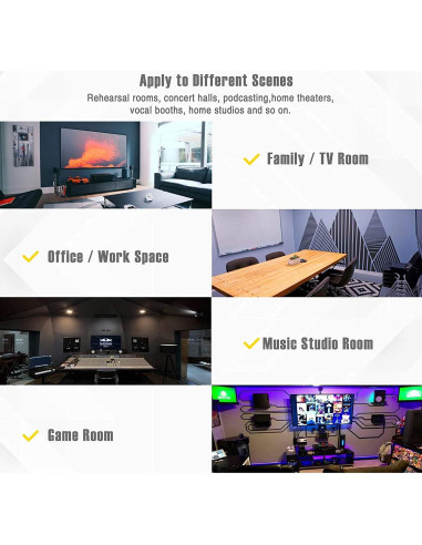 Paneles Acústicos de Espuma 2Pack 61x122cm Negro Aislante