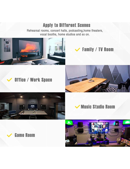 Paneles Acústicos de Espuma 2Pack 61x122cm Negro Aislante